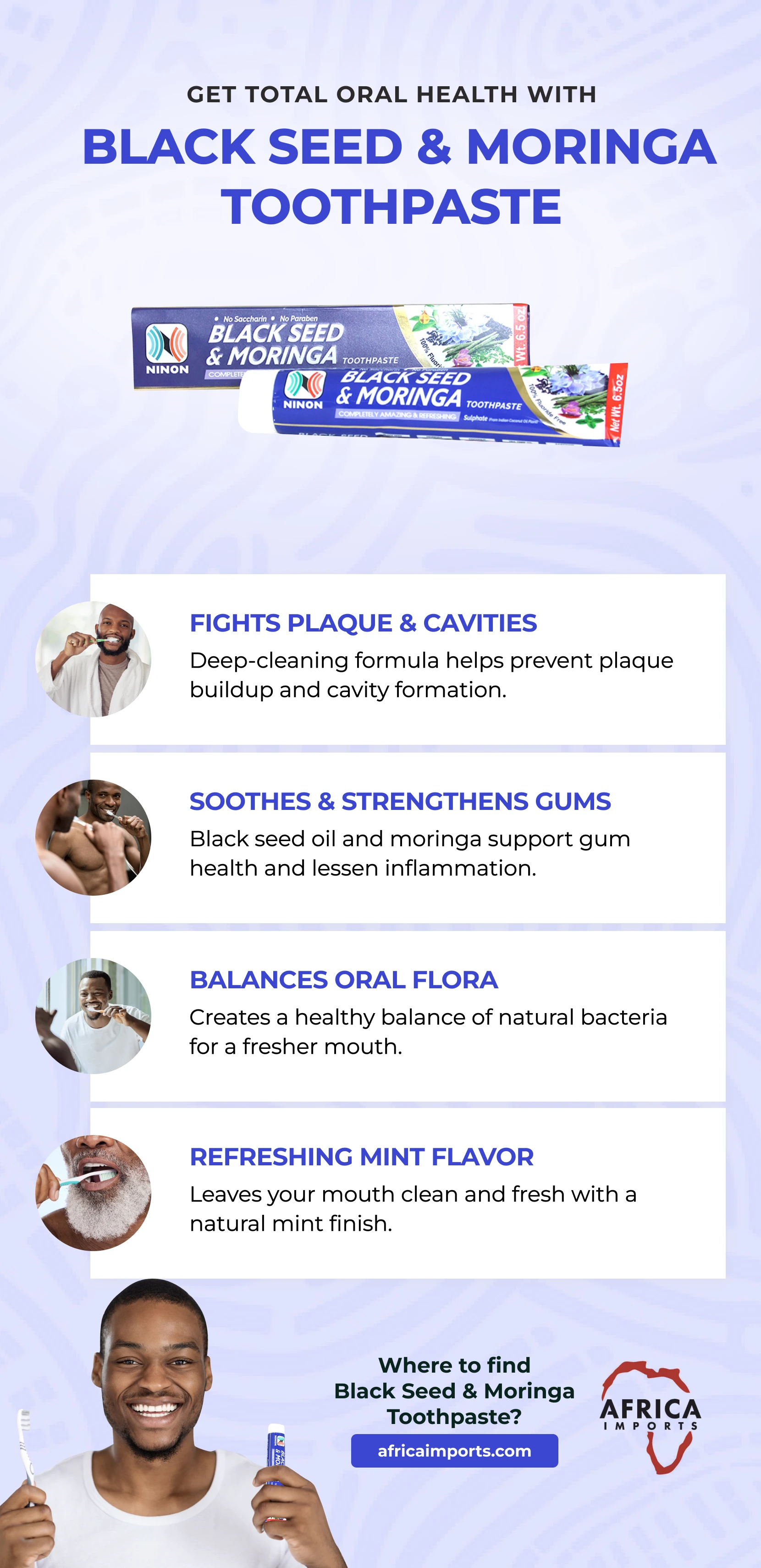 Ninon: Black Seed & Moringa Toothpaste - Africa Imports