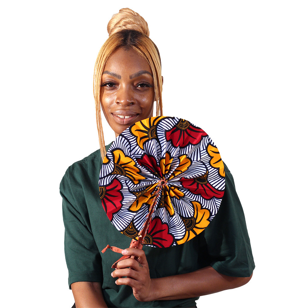 Set Of 12 African Folding Fans - Hand-woven fans | Africa Imports