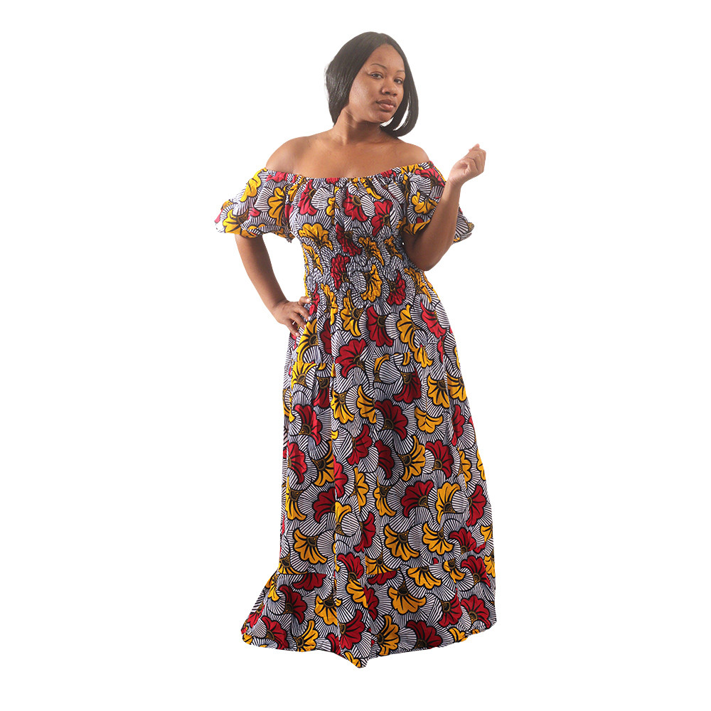 African Print Floral Dress
