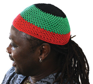 Pan African Knitted Kufi Cap (B-G-R)