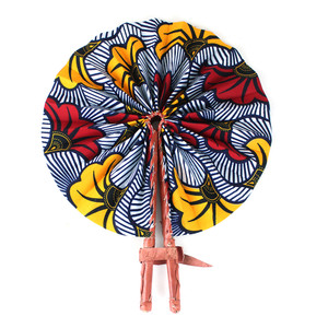 African Flower Print Folding Fan