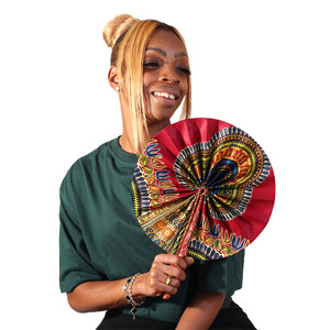 Buy Traditional Burgundy Leather Folding Fan
