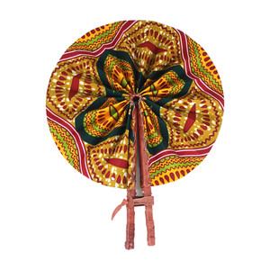 African Shell Print Folding Fan