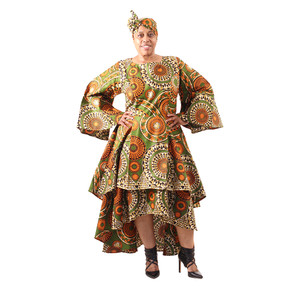 Tribal Prt Multi-Tiered Dress: Plus-Size