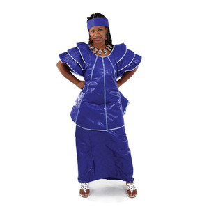 Royal Blue Brocade Pleated Skirt Set