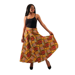 Mixed Kente Print Wrap Skirt