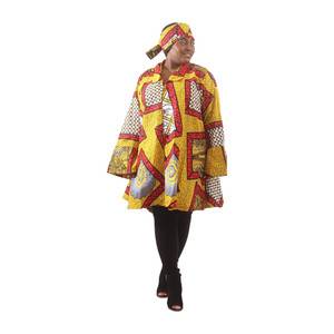 Umbrella Jacket: African Print - Red/Yel