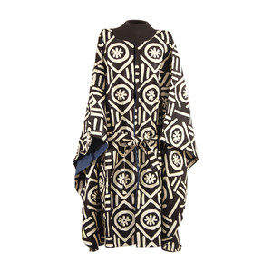 Denim Mud Print Poncho