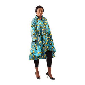 Flared Hi-Lo Smock: Peacock Print