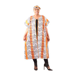 Buy Kente Mud Print Open Kaftan