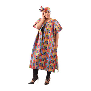 Buy Red/Blue Kente Open Kaftan