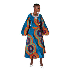 Buy African Print Wrap Dress - A