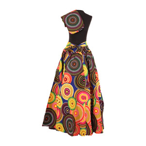Multi-Color Circle Maxi Skirt: Plus Size