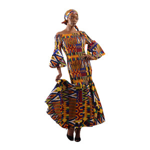 African Kente Smocked Dress