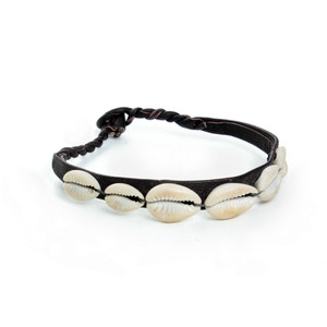 Leather Cowrie Shell Bracelet