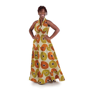 Sleeveless Circle Print Dress: Natural
