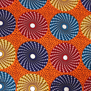 Multi Color Circle Print Fabric: 6Yds