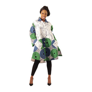Buy Button Up Smock White/Blue/Green
