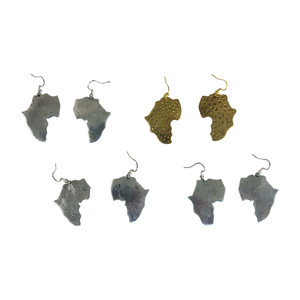 Set of 4 ASSORTED Africa Map Earrings