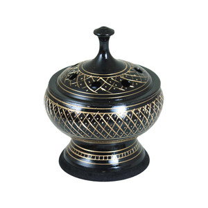 Black Brass Engraved Burner