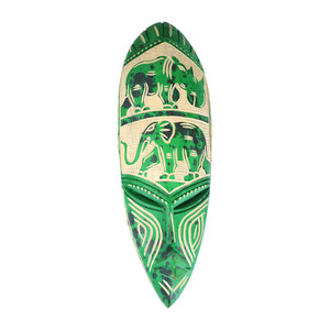 Medium Ghana Fang Mask - Symbol Green