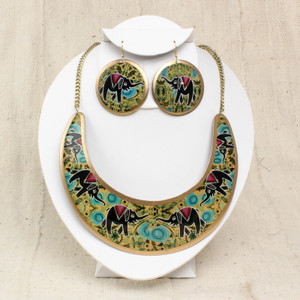 Empress Necklace & Earring Set: Elephant