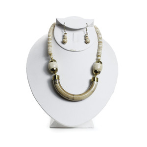 Antique Bone Necklace & Earring Set