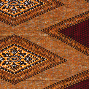 Orange/Navy Batik Print Fabric: 6 Yds
