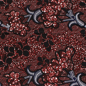 Burgundy Floral Print Fabric: 6 Yds