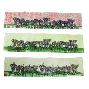 Batik Painting: Elephant Family