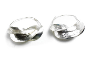 Over-Sized Fula Silver Earrings - 2¾"