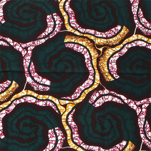 Multi-Color Spiral Flower Print Fabric 6 Yd