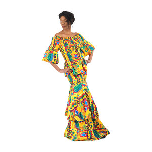 Kente Print Elastic 2-Piece Skirt Set