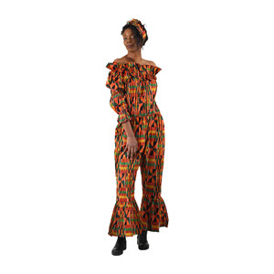 Kente #2 Flare Bottom Jumpsuit