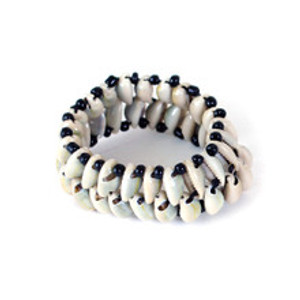 Set Of 6 Kenyan Double Row Cowrie Shell Bracelets