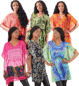 Set of 6 Georgette Printed Tops - ASSORTED