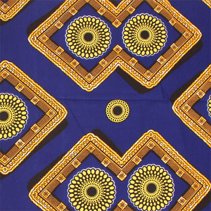 Blue Batik & Circle Print Fabric 12 Yard