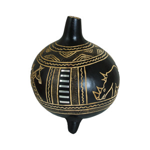 Hand-carved Round Calabash - BLACK - ASSORTED