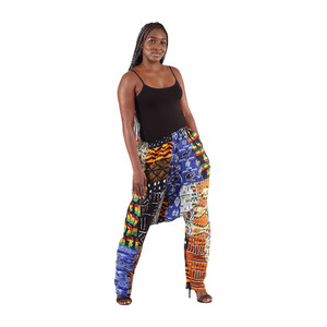 Patchwork African Print Drop Crotch Pants from Senegal