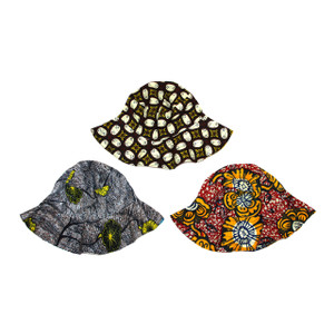 Buy Set of 3 Reversible African Print Hats - ASSORTED Prints