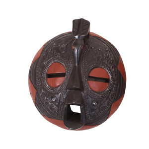 Black Round Ashanti Metal Mask