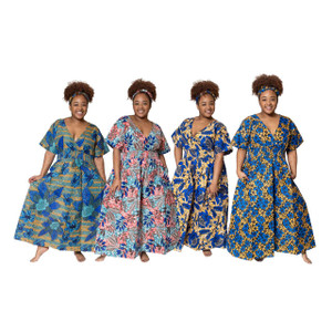 Set Of 4 Long Ankara Print Fashion Dresses