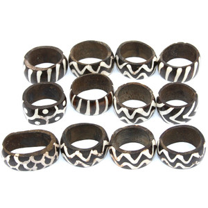 Set Of 12 Bone Napkin Rings