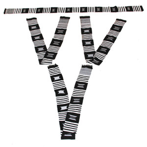 Set of 4 Kente Sashes - Blk/Wht