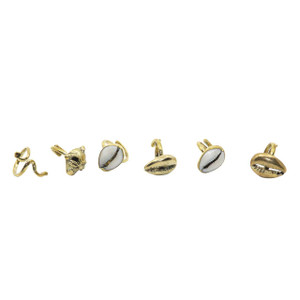 Set of 6 Kenyan Brass Rings - ASSORTED