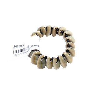 Kenyan Uncut Cowrie Shell & Bead Bracelet