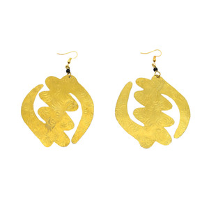 Over-sized Kenyan Brass Gye Nyame Earrings