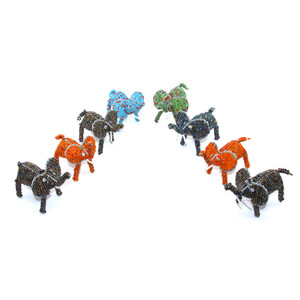 Set of 8 Small Beaded Animal Sculptures