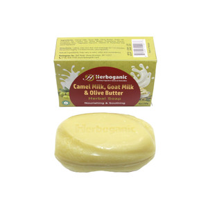 Herboganic:  Camel Milk, Goat Milk & Olive Butter Herbal Soap, 8 oz