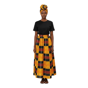 Kente #3 Two-Panel Long Skirt